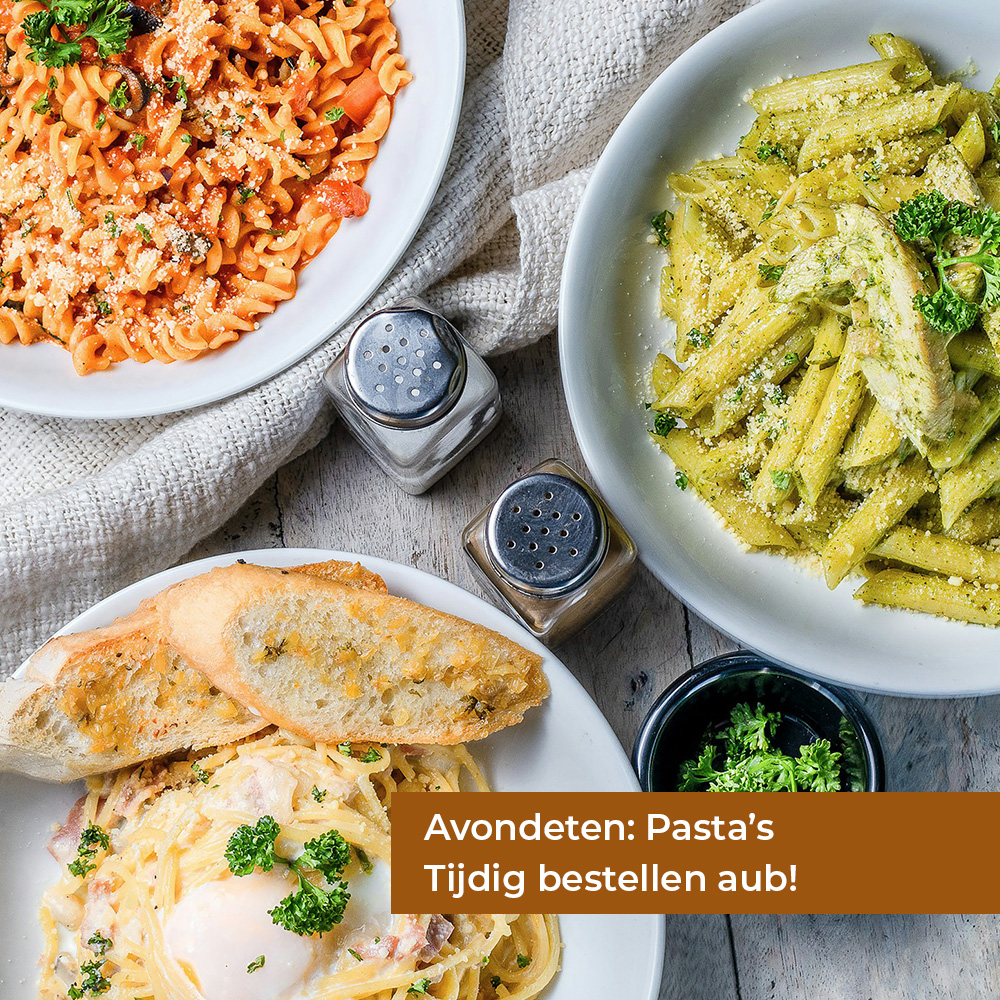 Avondeten: Assortiment Pasta’s